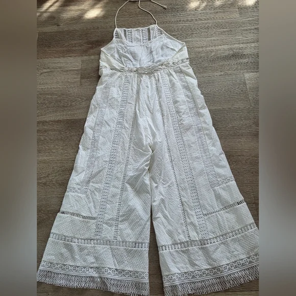 People
Free People Sydney Sky White Lace
Halter Wide Leg Jumpsuit Sz L Boho - Picture 2 of 9